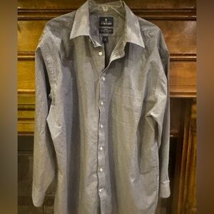 Stafford Men's navy and White Checkered Button-Down Shirt